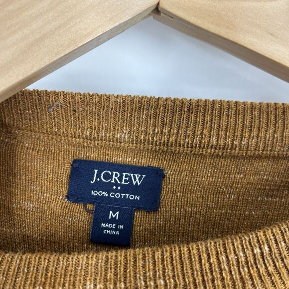 J Crew Sweater Size Medium Mens Rust Brown Budded Raglan Sleeve Crewneck Cotton - Picture 3 of 7